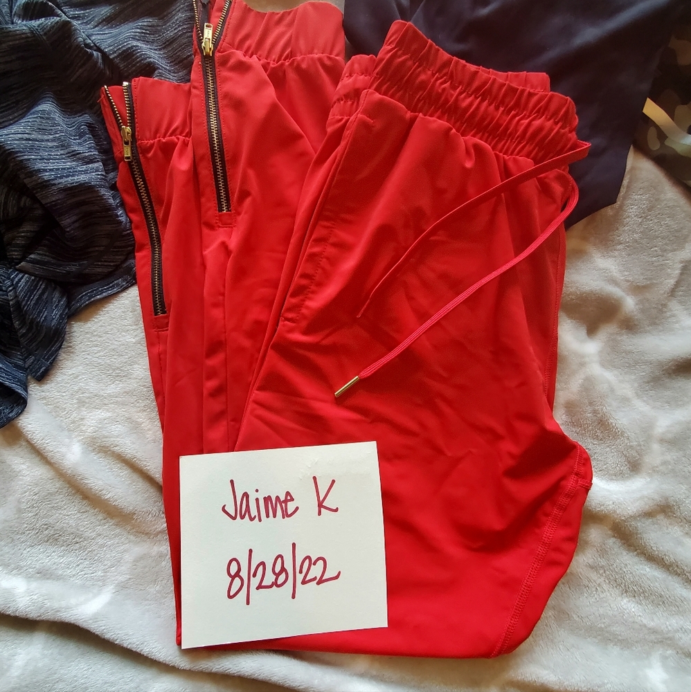 Zyia Red Everywhere Zipper Joggers
